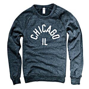Chitown Clothing "Chicago IL" Dark Grey Heathered Crewneck Sweatshirt, Small